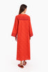 Long kaftan printed dress with pockets
